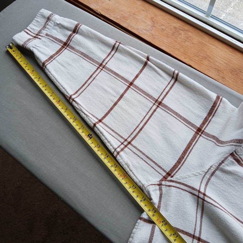 Universal Thread Cream & Brown Plaid Flannel Button-up Shirt XXL relaxed fit - Picture 13 of 14